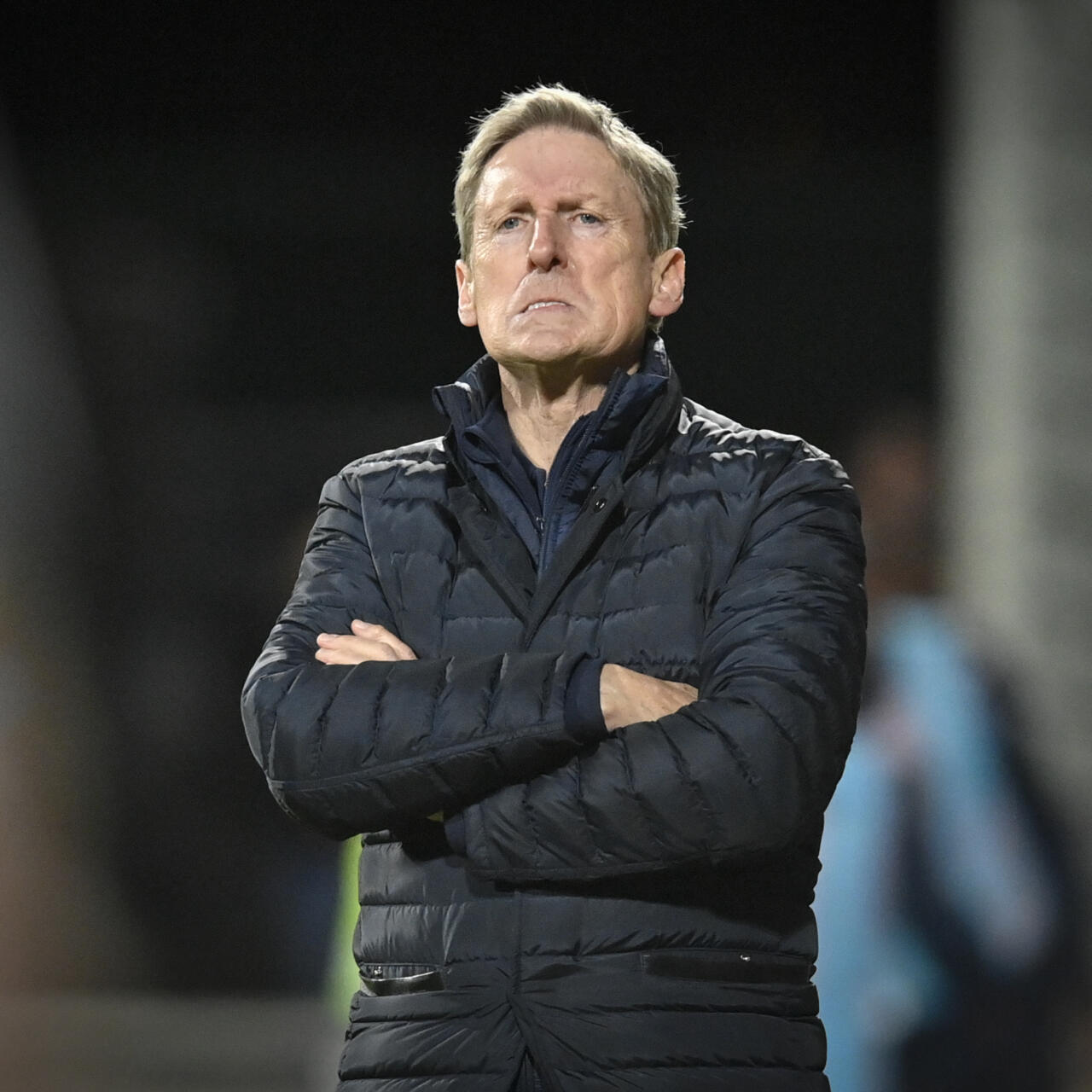 EUPEN, BELGIUM - NOVEMBER 6 : Francky Dury head coach of Zulte Waregem during the Jupiler Pro League match between KAS Eupen and SV Zulte Waregem on November 06, 2021 in Eupen, Belgium, 6/11/21 ( Photo by David Hagemann / Photonews