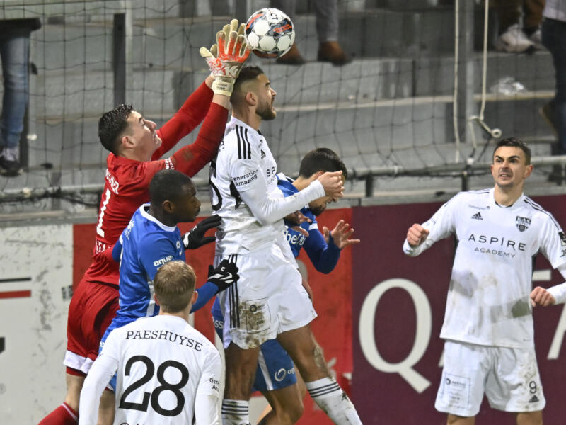EUPEN, BELGIUM - FEBRUARY 01 :  during the Jupiler Pro League match between KAS Eupen and KRC Genk on February 1, 2023 in Eupen, Belgium, 1/02/23 ( Photo by David Hagemann / Photonews