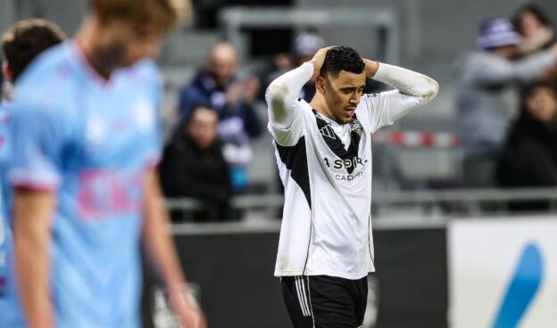 Eupen's Zakaria Atteri reacts during a soccer game between KAS Eupen and SK BEveren, Saturday 17 January 2026 in Eupen, on day 20 of the 2025-2026 'Challenger Pro League' 1B second division of the Belgian championship. BELGA PHOTO BRUNO FAHY