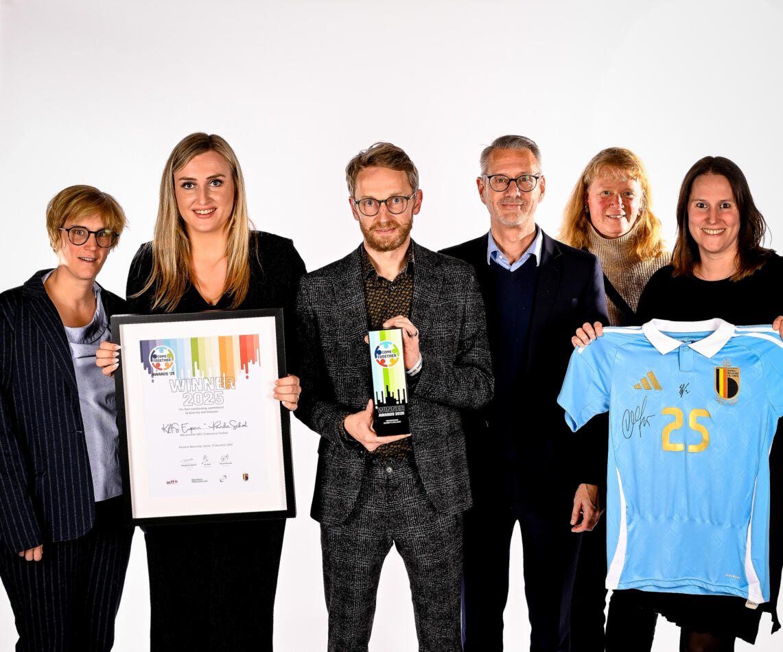 TUBIZE, BELGIUM - NOVEMBER 12 : KAS Eupen pictured during the Royal Belgian FA Come Together Awards on November 12, 2025 in Tubize, Belgium, 12/11/2025 ( Photo by Tomas Sisk / Photonews