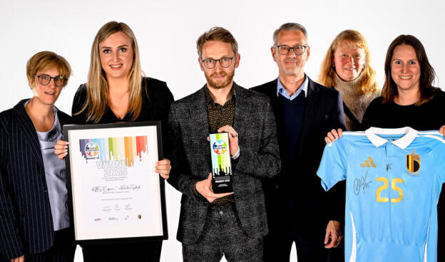 TUBIZE, BELGIUM - NOVEMBER 12 : KAS Eupen pictured during the Royal Belgian FA Come Together Awards on November 12, 2025 in Tubize, Belgium, 12/11/2025 ( Photo by Tomas Sisk / Photonews
